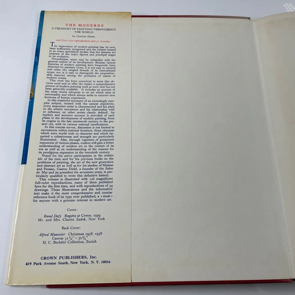 The Moderns Gaston Diehl Art History Book 1961 Treasury of Painting World